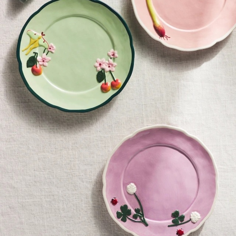 NWT Anthropologie Faye Dessert Plate Lilac - Picture 4 of 4